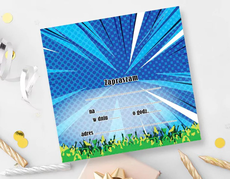 Zaproszenie Piłka na tarczy 5szt Henry